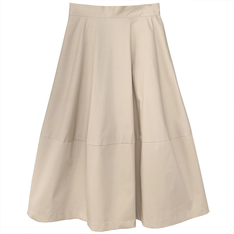 A line Mid Length French High Waist Skirt