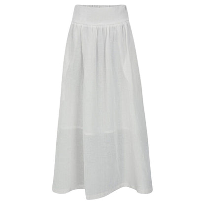 French High Waist Cotton Linen Skirt Large Skirt A Line Skirt