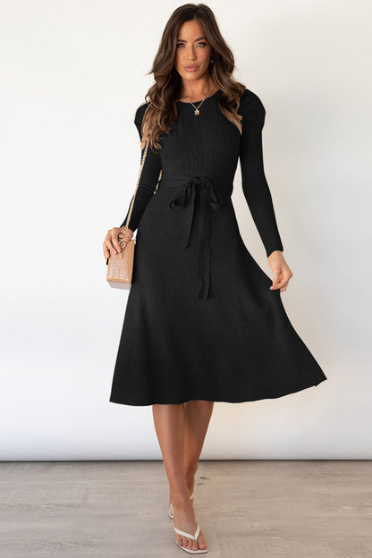 black sweater dress