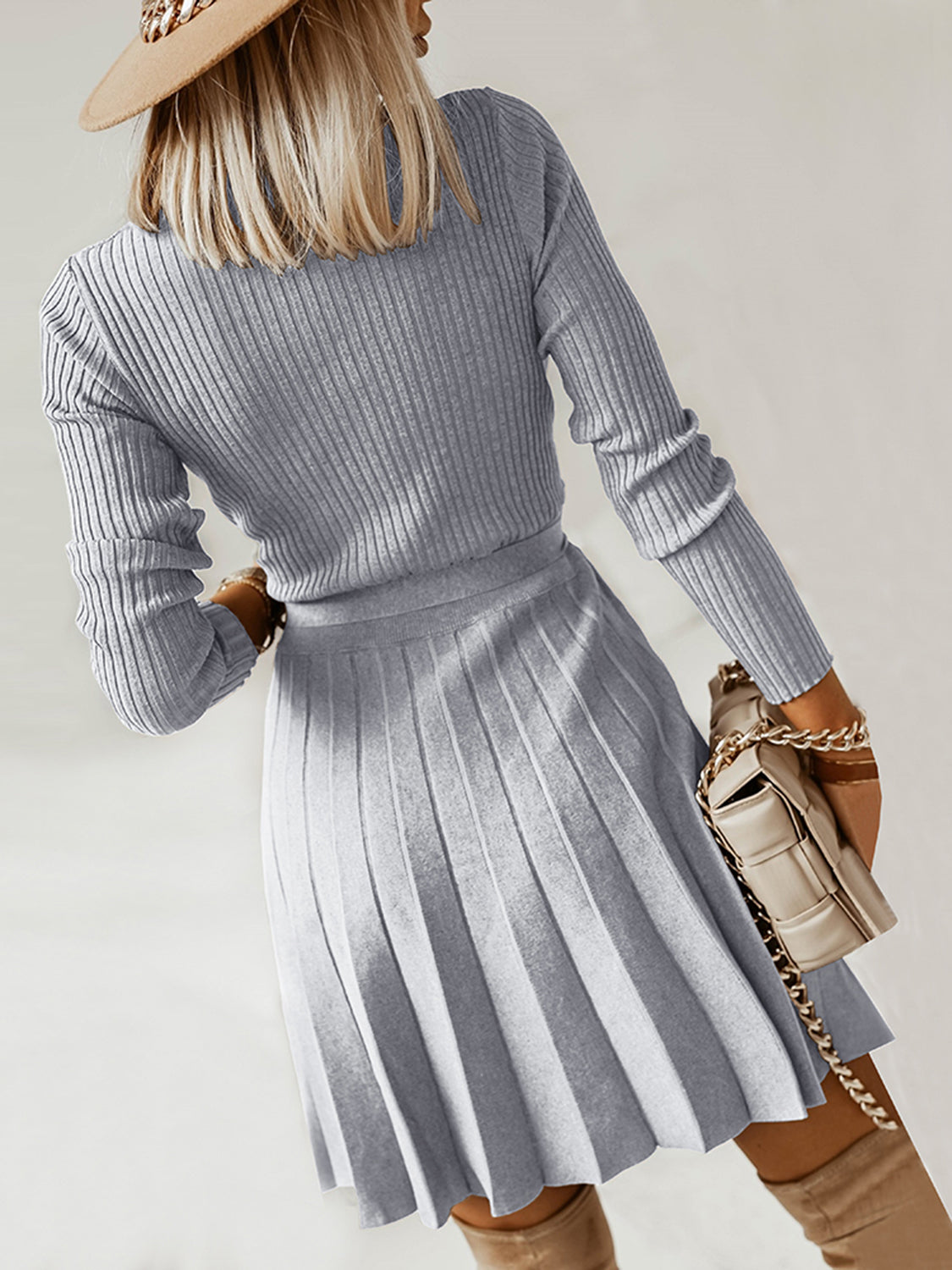 light grey sweater dress