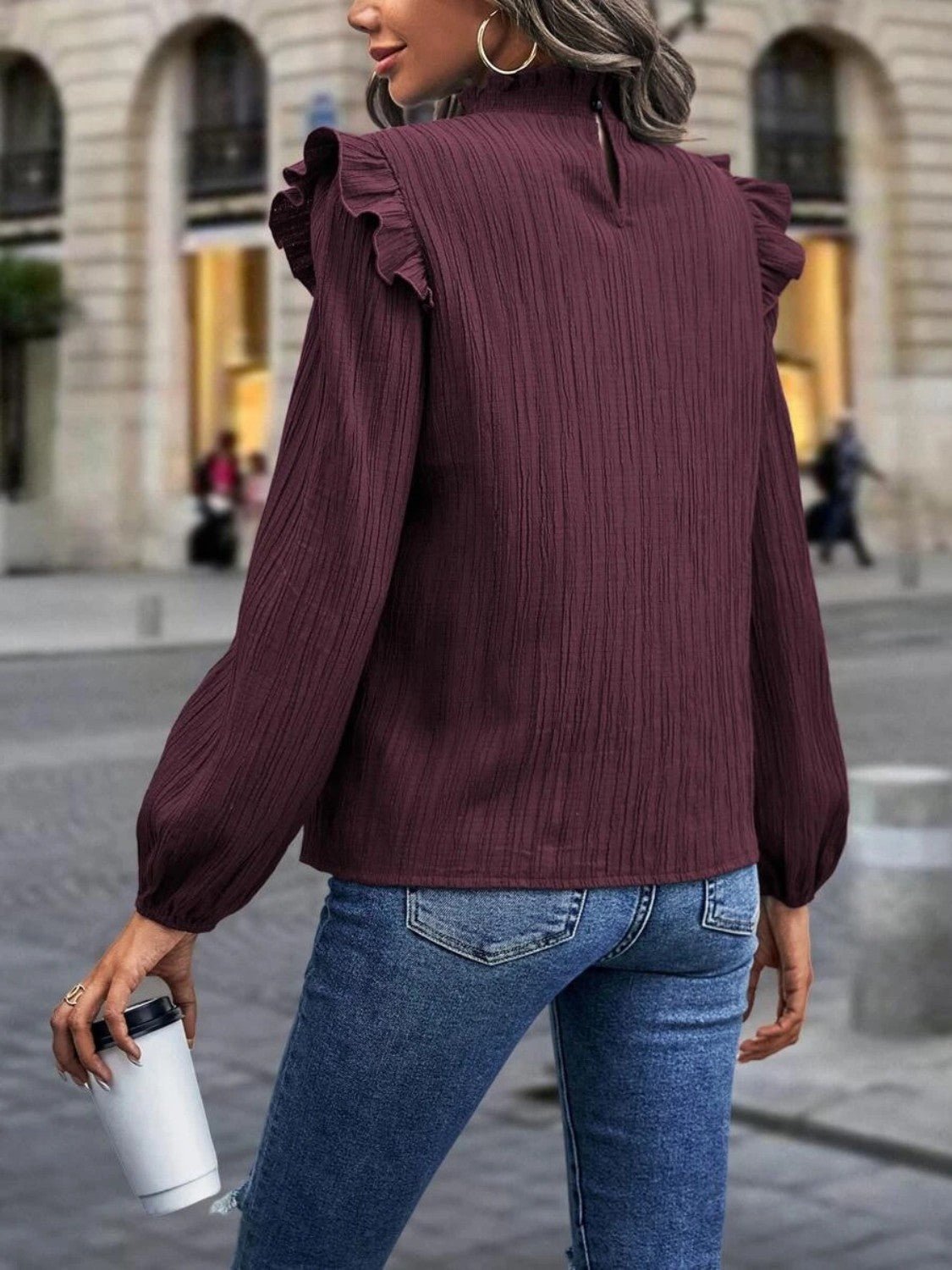 long sleeve mock neck top