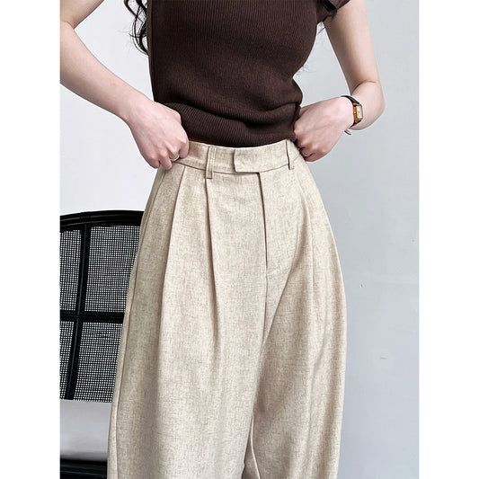 Minimalist Office Women Loose Drooping Wide Leg Pants