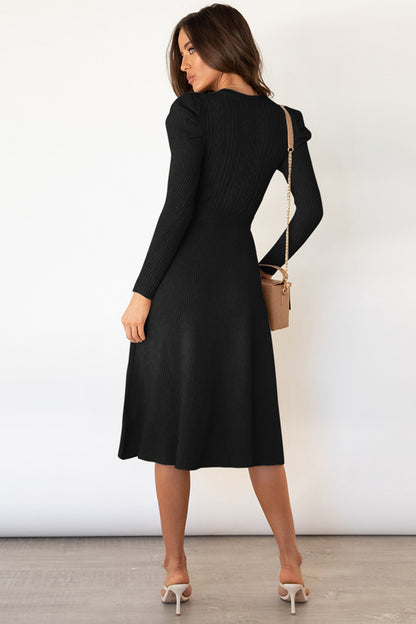 black sweater dress women